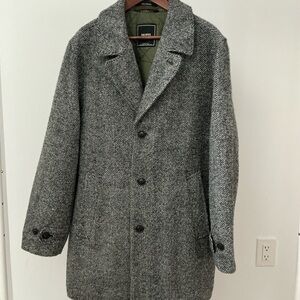 Todd Snyder Wool Alpaca Blend Herringbone Car Coat SZ L